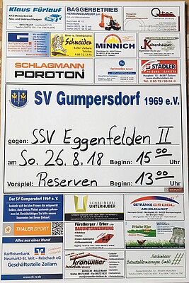 Banner Heimspiel SV Gumpersdorf