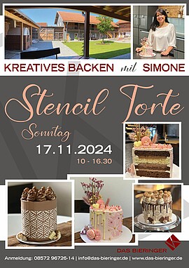 Banner Stencil Torte - Backen mit Charme & Schablone